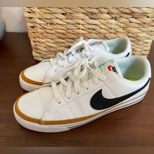 Nike White and Gold Athletic Shoes